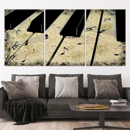 Rustic Piano Keys Wall Art Canvas Prints-Stunning Canvas Prints