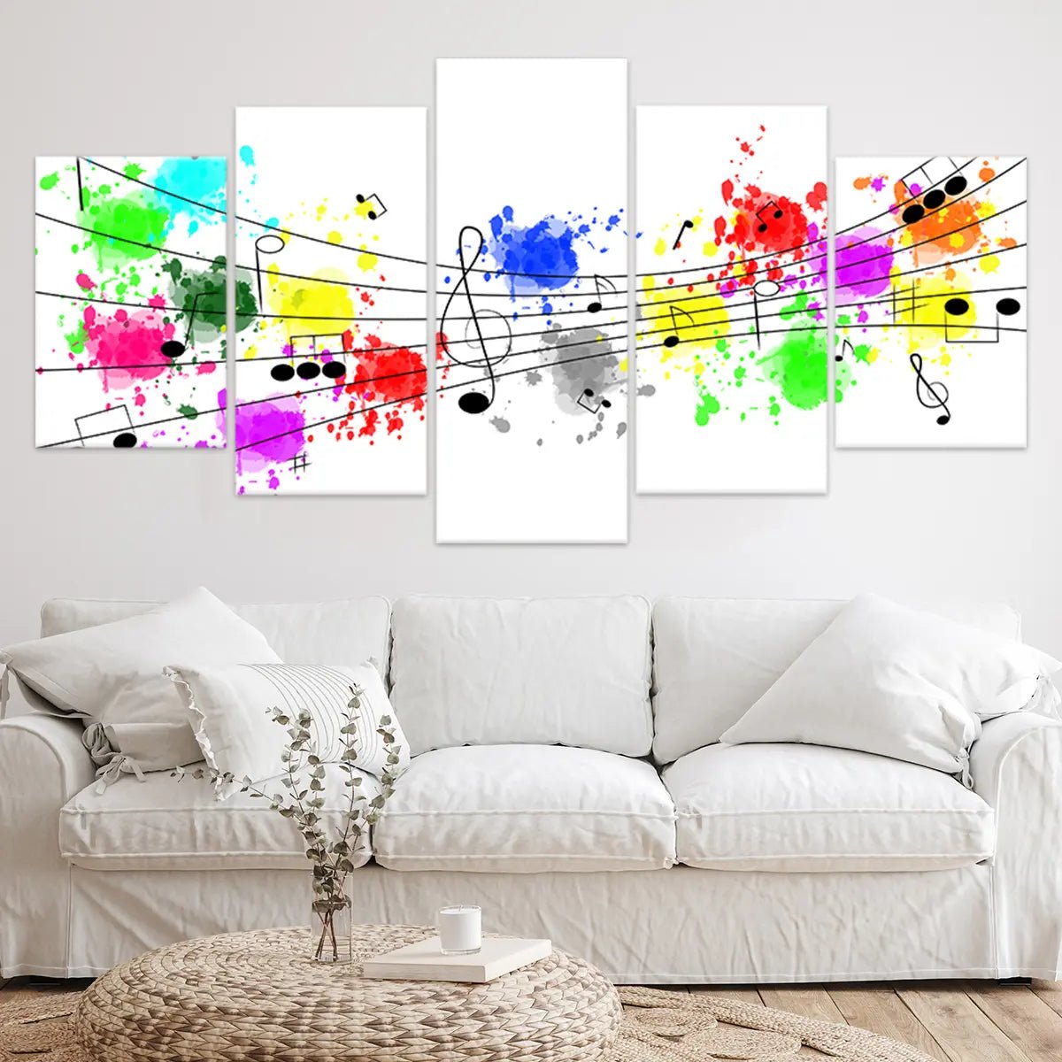colorful music note artwork