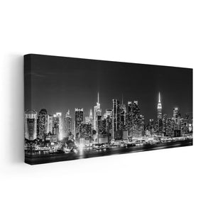 New York Skyline At Night Wall Art Canvas-Stunning Canvas Prints