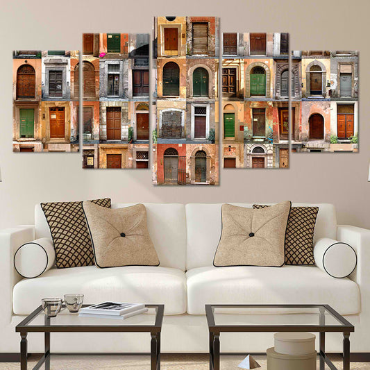 Old Doors Of Room Multi Panel Canvas Wall Art-Stunning Canvas Prints