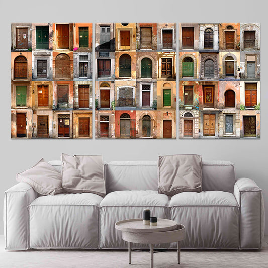 Old Doors Of Room Multi Panel Canvas Wall Art-Stunning Canvas Prints