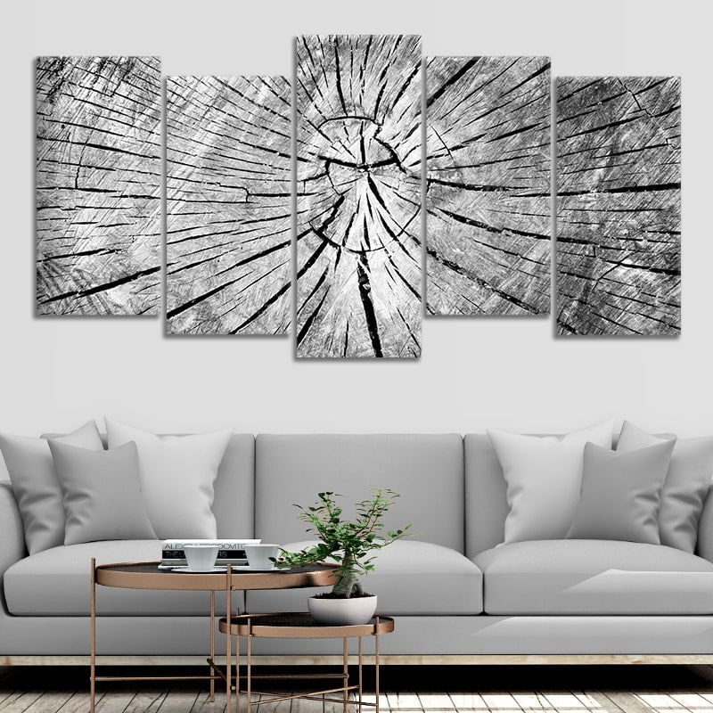 Old Gray Cracked Wood Texture Background - Abstrast Canvas Art