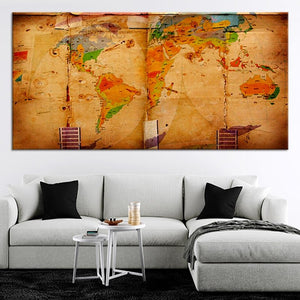 Vintage World Map Wall Art Canvas Print-Stunning Canvas Prints