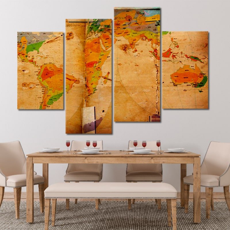 Vintage World Map Wall Art Canvas Print-Stunning Canvas Prints