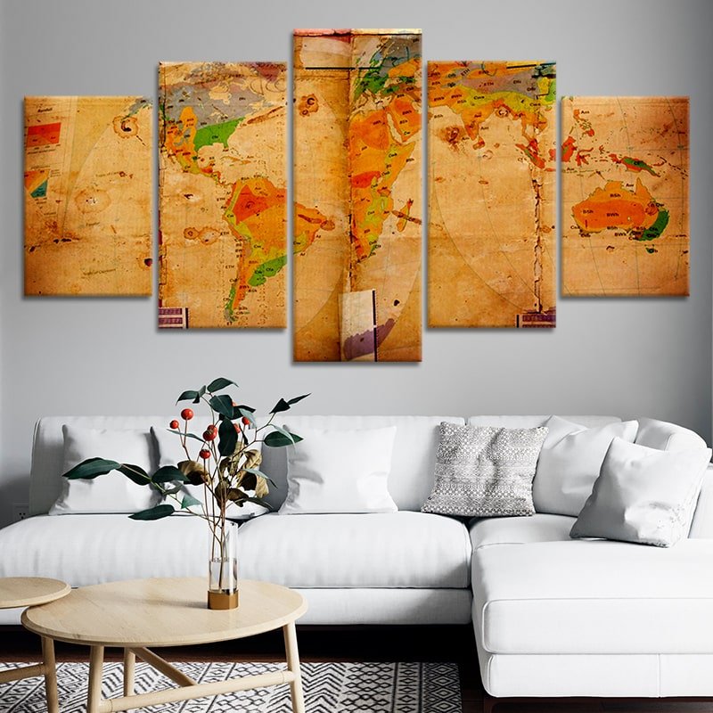 Vintage World Map Wall Art Canvas Print-Stunning Canvas Prints