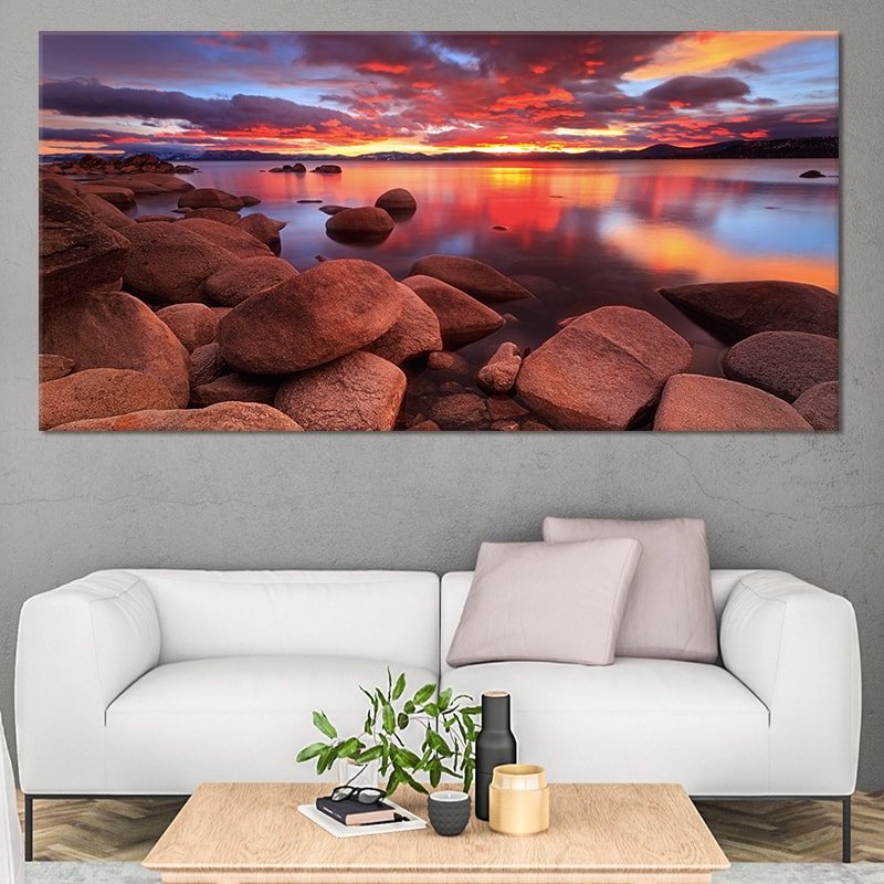 Serene Lake Tahoe Wall Art Canvas-Stunning Canvas Prints