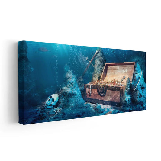 Underwater Pirate Treasure Wall Art Canvas Print-Stunning Canvas Prints