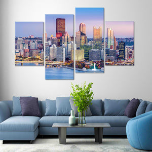 Pittsburgh Skyline Wall Art Canvas-Stunning Canvas Prints