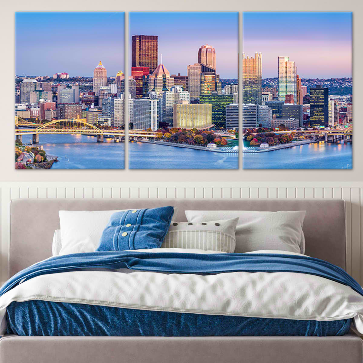 Pittsburgh Skyline Wall Art Canvas-Stunning Canvas Prints