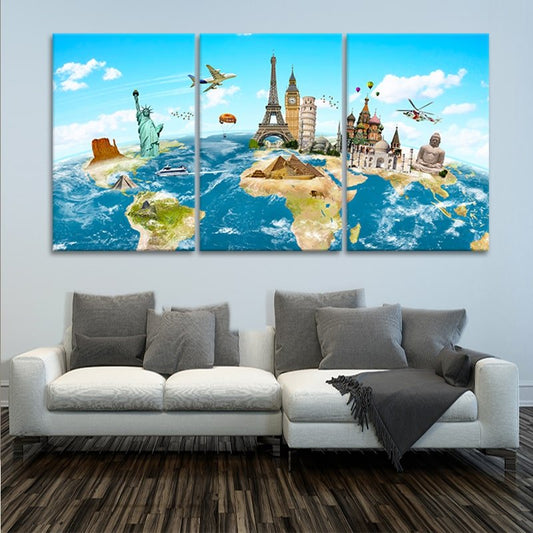 World Map For Kids Wall Art Canvas Print-Stunning Canvas Prints