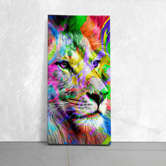 Pop Art Lion Head Vertical Wall Art Canvas-Stunning Canvas Prints