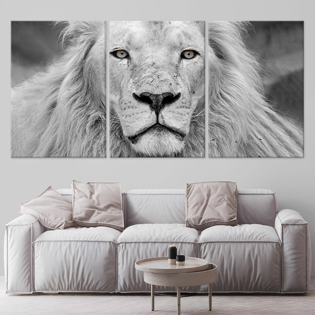 Black And White African Lion Wall Art Canvas-Stunning Canvas Prints