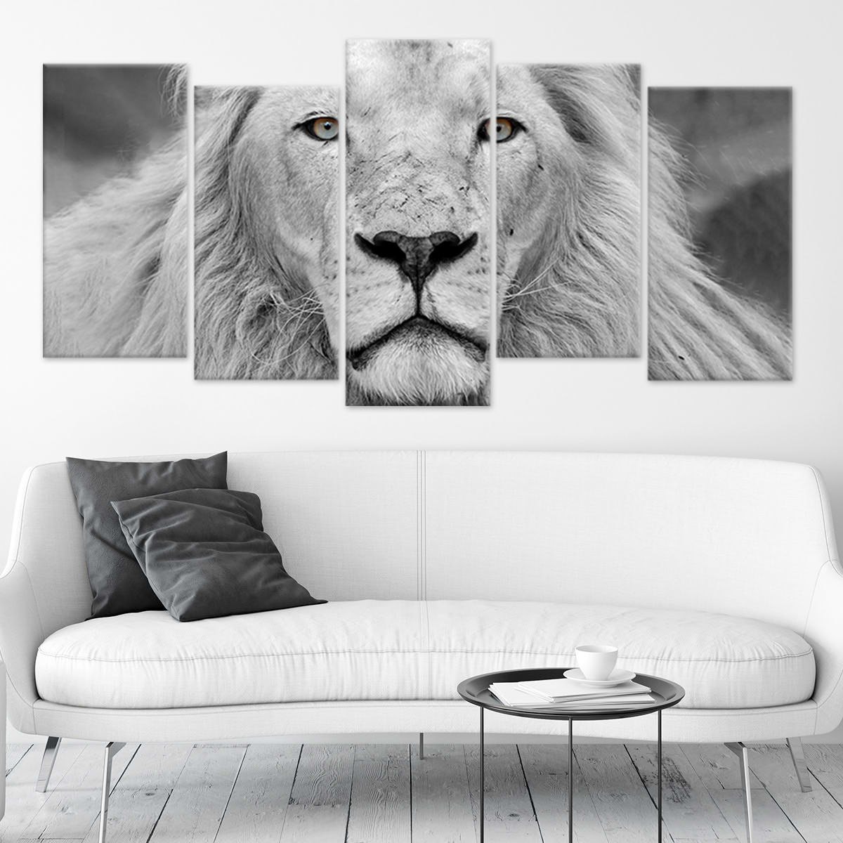 Black And White African Lion Wall Art Canvas-Stunning Canvas Prints