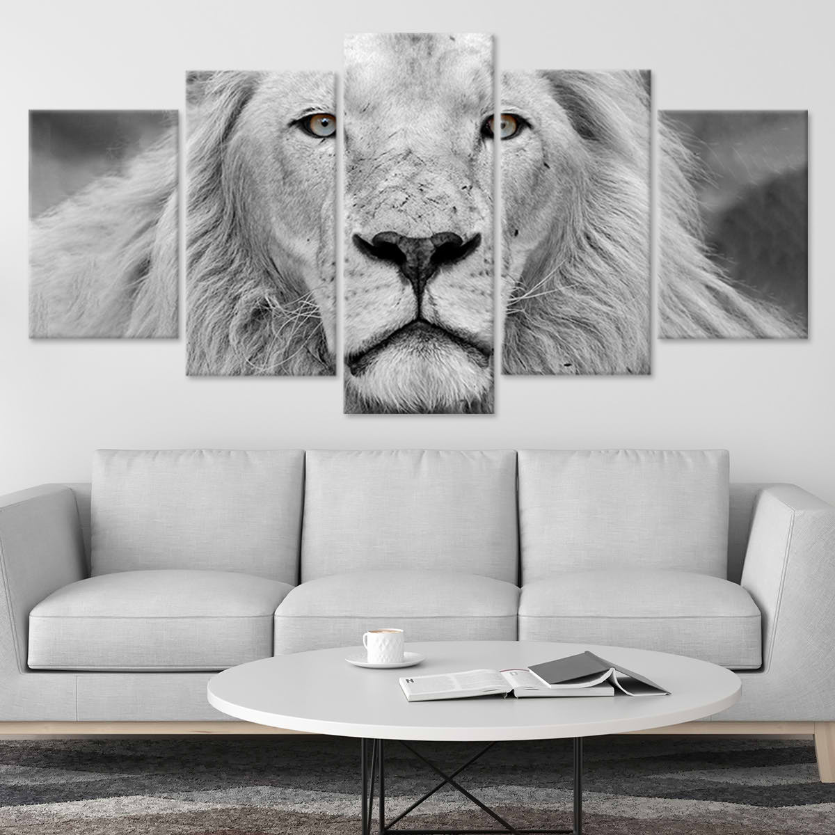 Black And White African Lion Wall Art Canvas-Stunning Canvas Prints