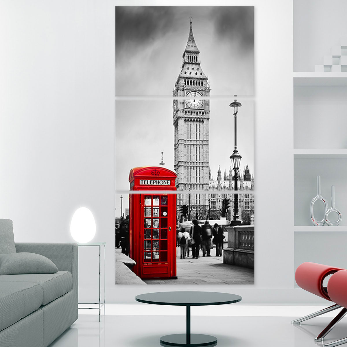 Red Phone Booth In London Canvas Wall Art