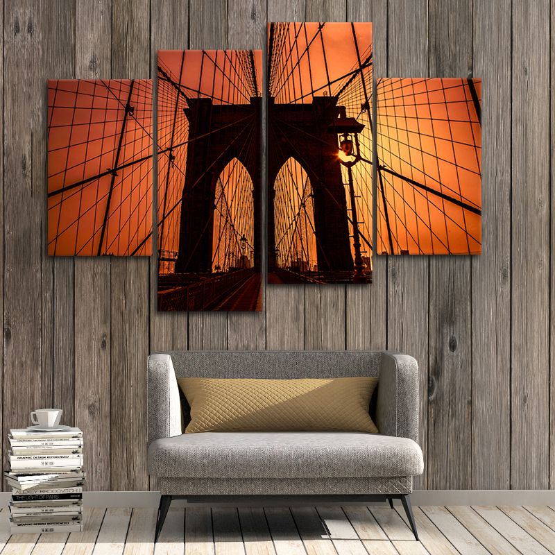 Brooklyn Bridge Silhouette Wall Art Canvas-Stunning Canvas Prints