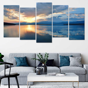 Relax Sunset On The Art Lake Stunning Canvas Wall by Canvas l Prints