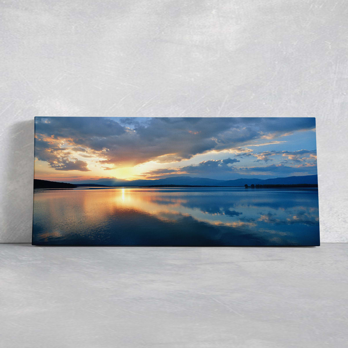 Relax Sunset On Stunning Canvas The Prints Lake by Canvas Art l Wall