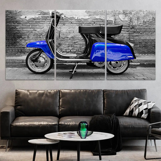 Blue Vespa Scooter Wall Art Canvas Print-Stunning Canvas Prints