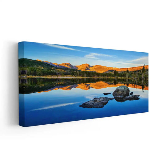 Mountain Lake Reflection Wall Art Canvas-Stunning Canvas Prints