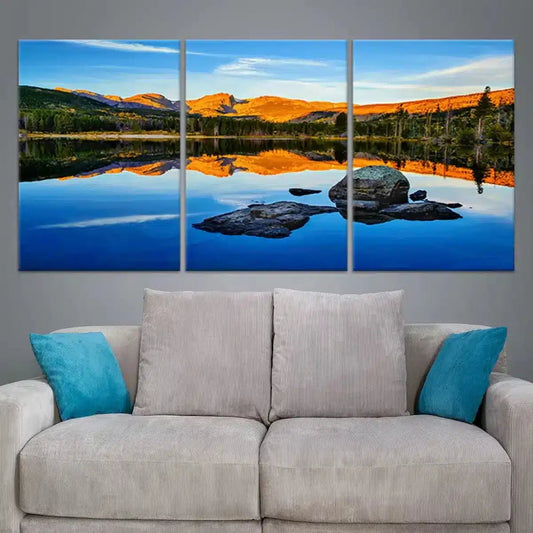 Mountain Lake Reflection Wall Art Canvas-Stunning Canvas Prints