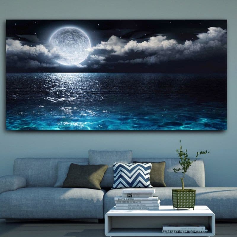 Moonlit Beach Wall Art For Living Room Wall-Stunning Canvas Prints