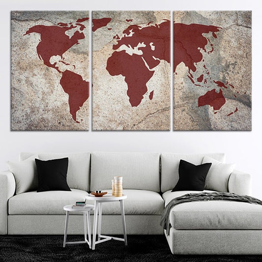 Rustic Atlas Map Wall Art Canvas Print-Stunning Canvas Prints