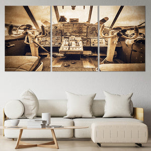 Rusted Airplane Cockpit Wall Art Canvas Print-Stunning Canvas Prints