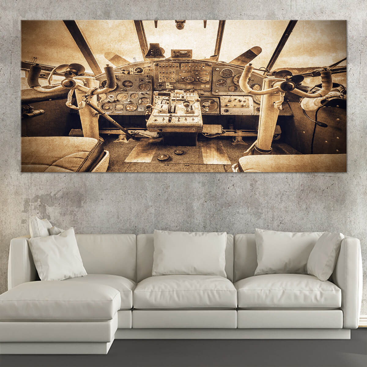 Rusted Airplane Cockpit Wall Art Canvas Print-Stunning Canvas Prints