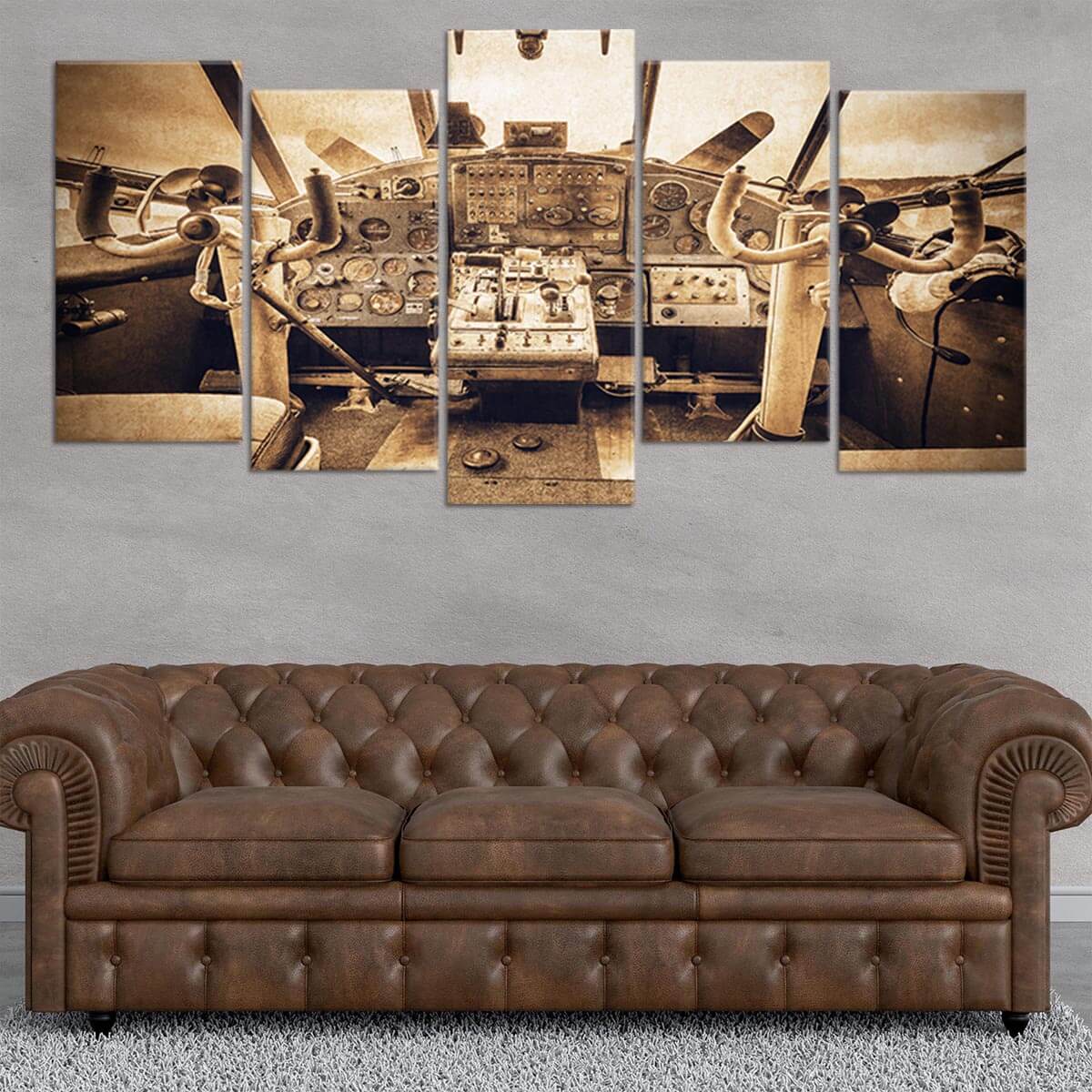 Rusted Airplane Cockpit Wall Art Canvas Print-Stunning Canvas Prints