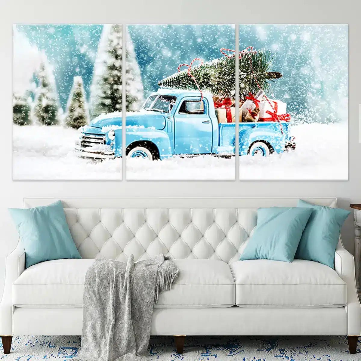 Christmas Truck Wall Art Canvas Print-Stunning Canvas Prints