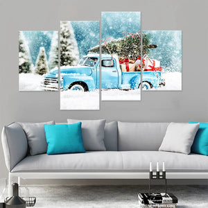 Christmas Truck Wall Art Canvas Print-Stunning Canvas Prints