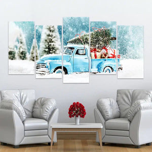 Christmas Truck Wall Art Canvas Print-Stunning Canvas Prints