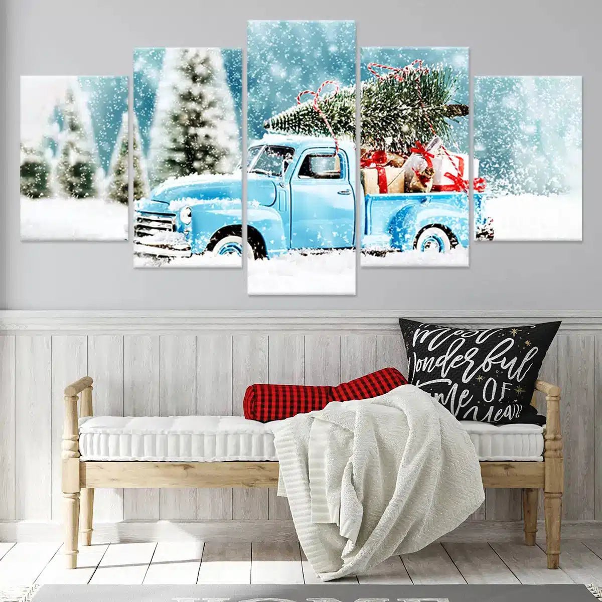 Christmas Truck Wall Art Canvas Print-Stunning Canvas Prints