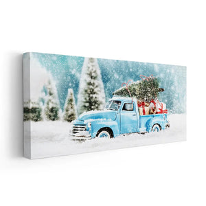 Christmas Truck Wall Art Canvas Print-Stunning Canvas Prints