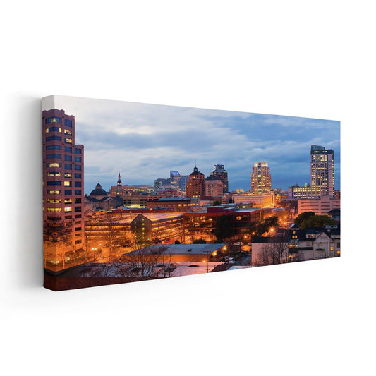 Sacramento Skyline At Night Wall Art Canvas-Stunning Canvas Prints