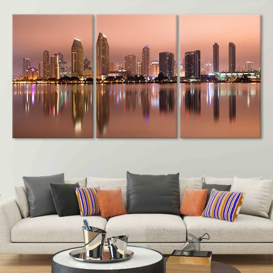 San Diego Skyline at Dusk Wall Art Canvas-Stunning Canvas Prints