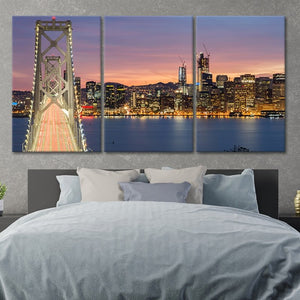 San Francisco Oakland Bay Bridge Wall Art Canvas-Stunning Canvas Prints