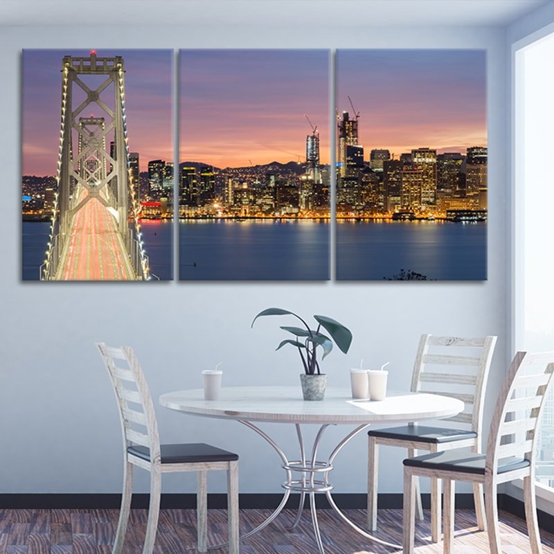 San Francisco Oakland Bay Bridge Wall Art Canvas-Stunning Canvas Prints