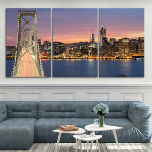 San Francisco Oakland Bay Bridge Wall Art Canvas-Stunning Canvas Prints