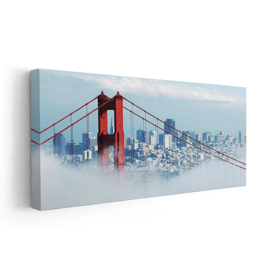 Foggy San Francisco Skyline Wall Art Canvas-Stunning Canvas Prints