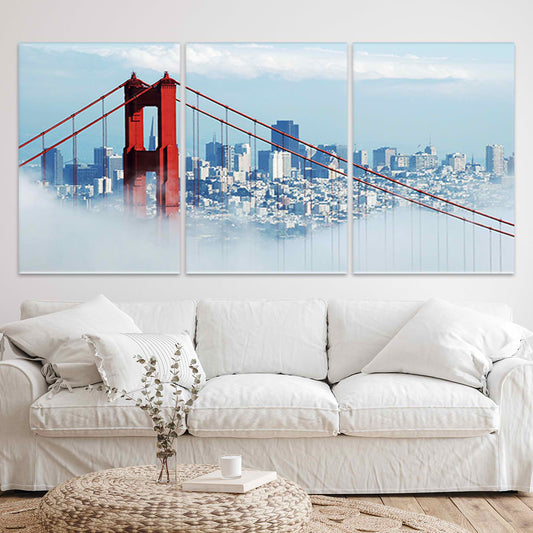 Foggy San Francisco Skyline Wall Art Canvas-Stunning Canvas Prints