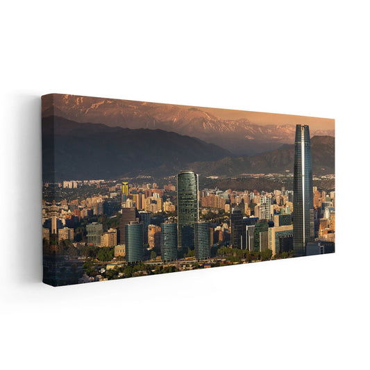 Santiago De Chile At Sunset Skyline Wall Art Canvas-Stunning Canvas Prints