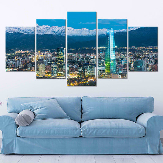 Santiago De Chile Skyline Wall Art Canvas-Stunning Canvas Prints