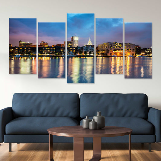 Savannah Georgia Skyline Wall Art Canvas-Stunning Canvas Prints