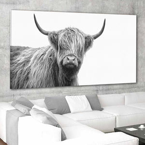 Highland Cow Picture Framed, Cow Wall Art Canvas, Highland Cow Poster, Cow Picture Decor