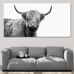 Highland Cattle Canvas, Extra Large Cow Canvas, Farmhouse Framed Wall Art