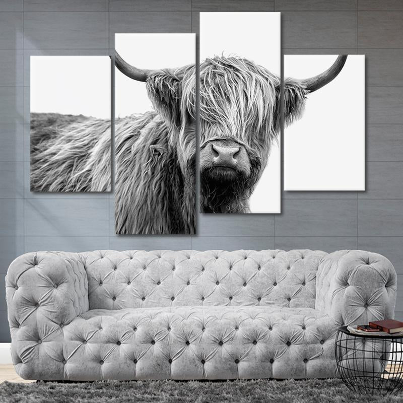Wall Mural - Brown and White Cow Print Wallpaper - Wallsauce