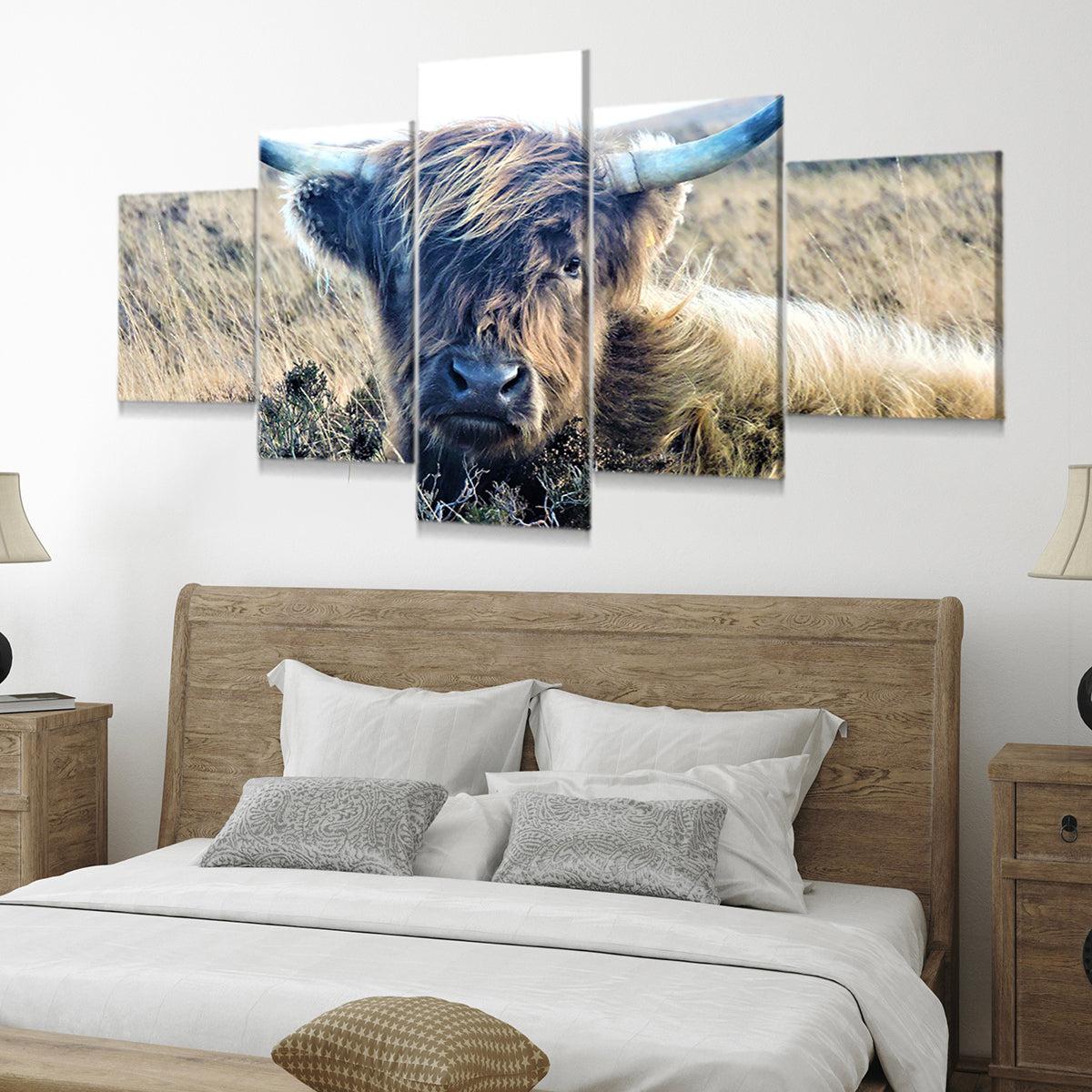 Sepia Highland Cow Wall Art Canvas-Stunning Canvas Prints