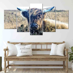 Sepia Highland Cow Wall Art Canvas-Stunning Canvas Prints